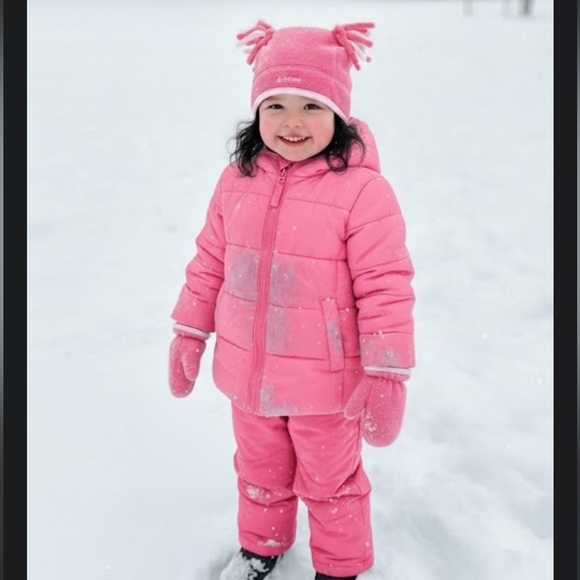 Old Navy | Pink Fleece Hat & Mittens sz 12-24 months - Picture 8 of 8